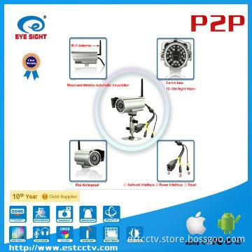 Waterproof WIFI P2P IP camera supporting ISO, Android system